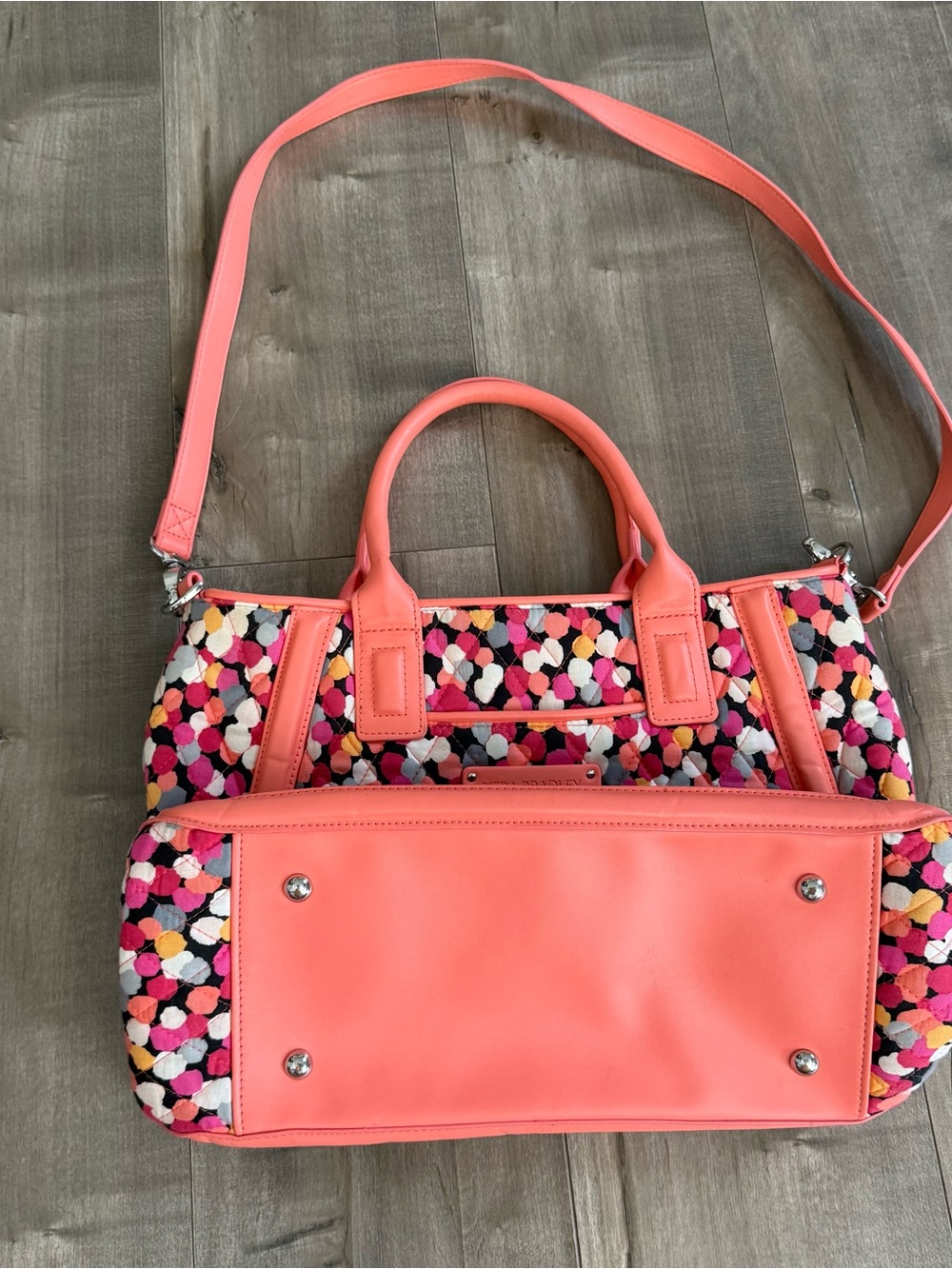 Vera Bradley Trapeze Tote Purse Pixie Confetti Color Summer Bag Crossbody Handle